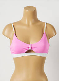 Haut de maillot de bain stretch haut soutien-gorge emboitant rose PIHA femme