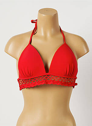 Haut de maillot de bain fermeture liens à nouer haut soutien-gorge moulé rouge DAG ADOM femme