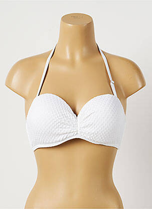 Haut de maillot de bain stretch haut soutien-gorge push-up blanc DAG ADOM femme