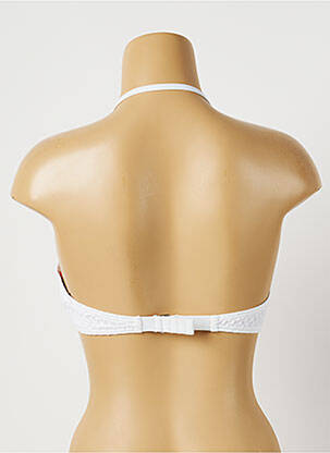 Haut de maillot de bain stretch haut soutien-gorge push-up blanc DAG ADOM femme