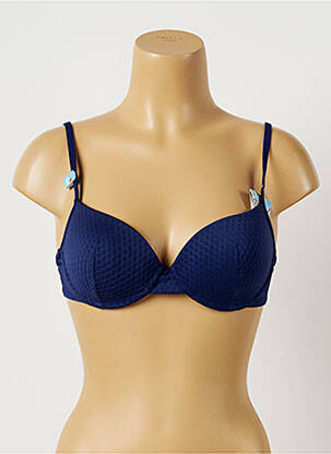 Haut de maillot de bain stretch haut soutien-gorge moulé bleu CHERRY BEACH femme