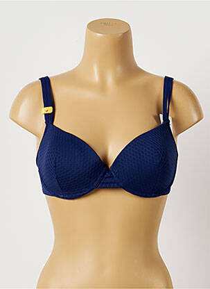 Haut de maillot de bain stretch haut soutien-gorge moulé bleu CHERRY BEACH femme