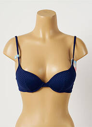 Haut de maillot de bain stretch haut soutien-gorge push-up bleu CHERRY BEACH femme