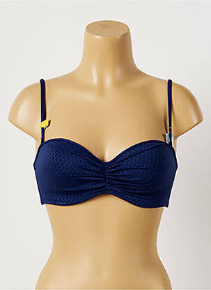 Haut de maillot de bain stretch haut bandeau bleu CHERRY BEACH femme