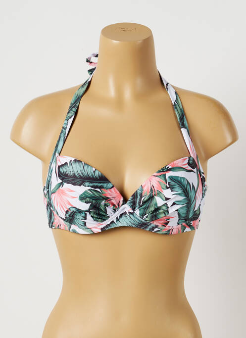 Haut de maillot de bain stretch haut soutien-gorge moulé vert LPB femme
