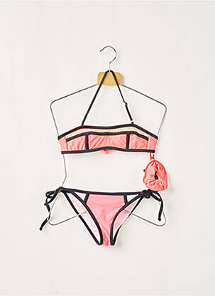 Maillot de bain 2 pièces haut soutien-gorge avec mousse de rembourrage amovible rose DAG ADOM fille