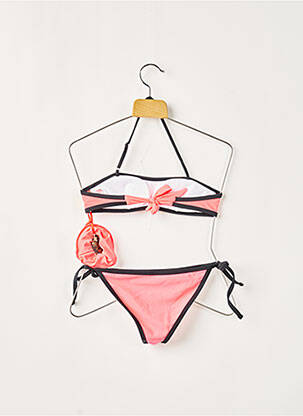 Maillot de bain 2 pièces haut soutien-gorge avec mousse de rembourrage amovible rose DAG ADOM fille
