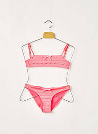 Maillot de bain 2 pièces stretch rose BORABORA fille
