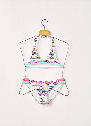 Maillot de bain 2 pièces imprimé fantaisie rose BORABORA fille
