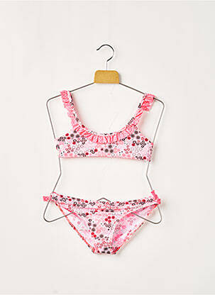 Maillot de bain 2 pièces stretch rose BORABORA fille