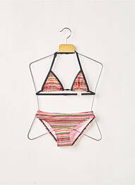 Maillot de bain 2 pièces imprimé fantaisie rouge LAGON BLEU fille