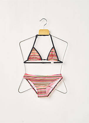 Maillot de bain 2 pièces imprimé fantaisie rouge LAGON BLEU fille