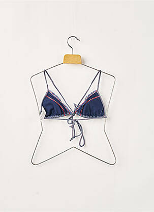 Haut de maillot de bain fermeture liens à nouer haut soutien-gorge avec mousse de rembourrage amovible bleu BORABORA femme