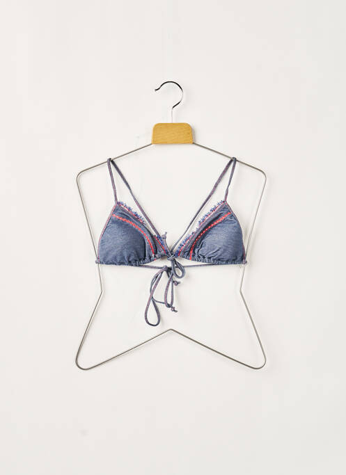 Haut de maillot de bain fermeture liens à nouer haut soutien-gorge avec mousse de rembourrage amovible bleu BORABORA femme