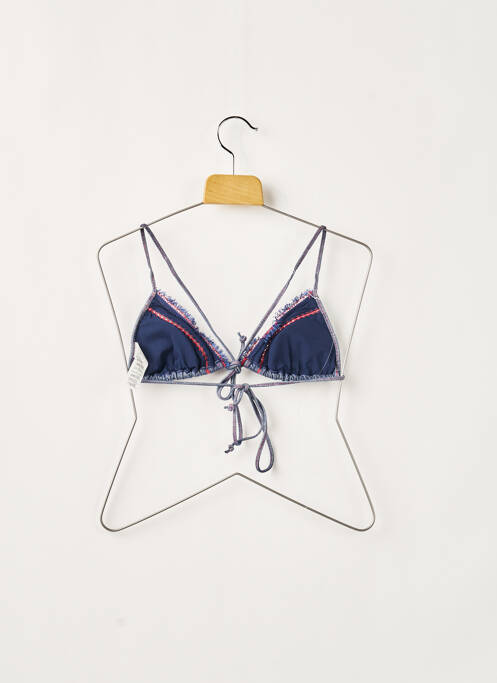 Haut de maillot de bain fermeture liens à nouer haut soutien-gorge avec mousse de rembourrage amovible bleu BORABORA femme