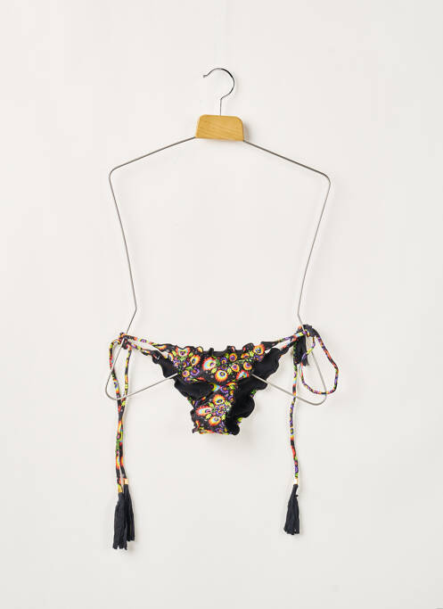 Bas de maillot de bain imprimé fleurs bikini noir RIO DE SOL femme