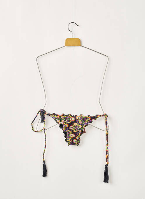 Bas de maillot de bain imprimé fleurs bikini noir RIO DE SOL femme