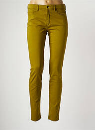 Pantalon slim tissage popeline taille normale vert COUTURIST femme