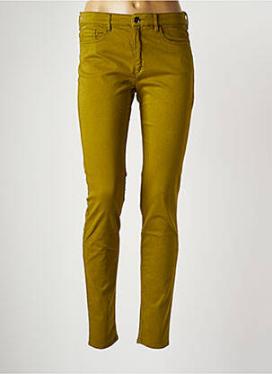 Pantalon slim tissage popeline taille normale vert COUTURIST femme