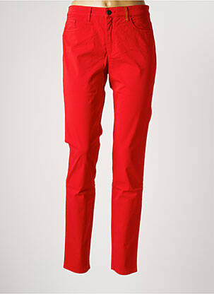 Pantalon slim tissage popeline taille normale rouge COUTURIST femme