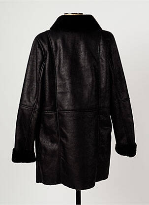 Manteau long coupe droite sans capuche noir AMS PURE femme
