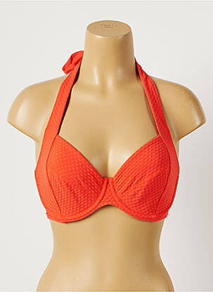 Haut de maillot de bain stretch haut soutien-gorge emboitant orange PANACHE femme