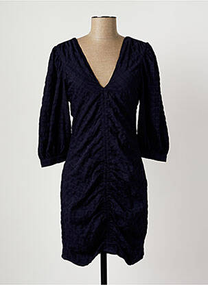 Robe courte manches 3/4 manches 3/4 bleu OBJECT femme