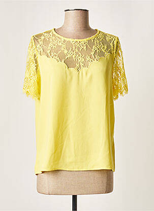 Top coupe fluide manches courtes jaune GRACE & MILA femme