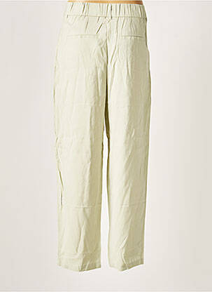 Pantalon large tissage popeline taille haute vert VILA femme