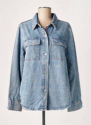 Bleu Veste zippée à bandes logo jeans Taille: 36 FR Miinto Femme Vêtements Manteaux & Vestes Vestes Vestes en jean Femme 
