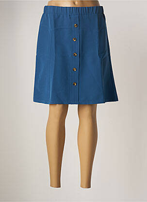 Jupe mi-longue stretch bleu MULTIPLES femme