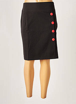 Jupe mi-longue stretch noir MULTIPLES femme