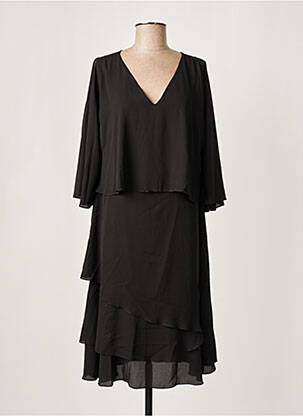 Robe mi-longue manches 3/4 manches 3/4 noir MULTIPLES femme