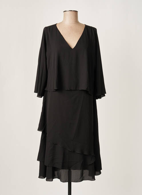 Robe mi-longue manches 3/4 manches 3/4 noir MULTIPLES femme