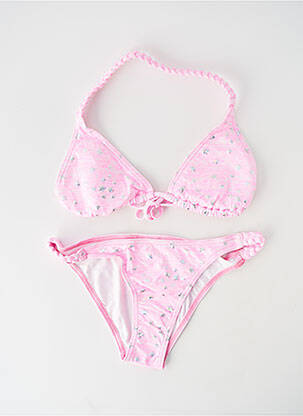Maillot de bain 2 pièces haut soutien-gorge avec mousse de rembourrage amovible rose PRINCESSE ILOU fille