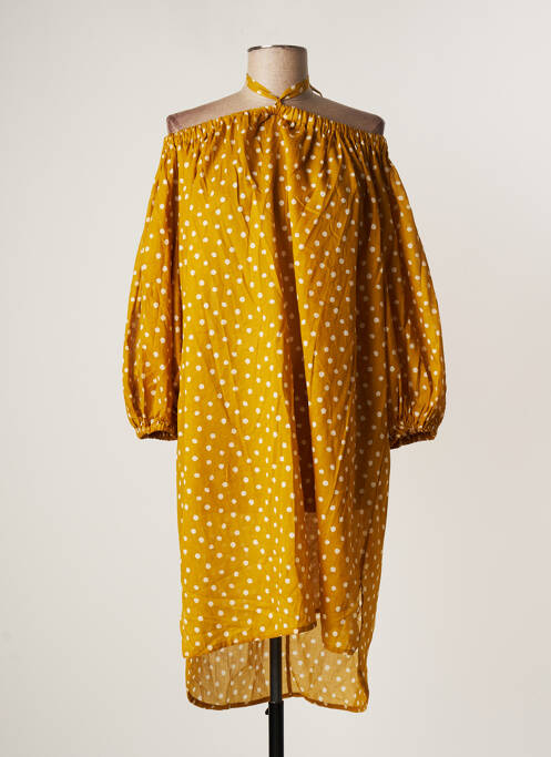 Robe mi-longue jaune FLOOR pour femme