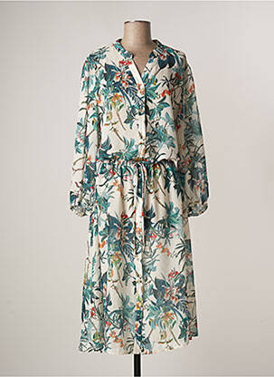 Robe mi-longue manches longues manches longues vert B.YOUNG femme