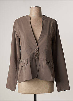 Veste chic tissage crêpe vert FELINO femme