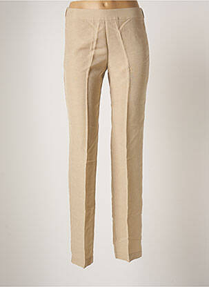 Pantalon droit taille élastique taille normale beige MARIA BELLENTANI femme