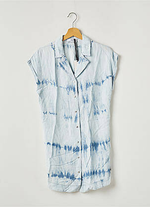 Robe mi-longue manches courtes manches courtes bleu LE TEMPS DES CERISES fille