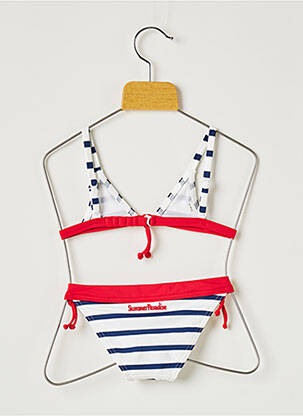 Maillot de bain 2 pièces imprimé rayures bleu KIWI fille