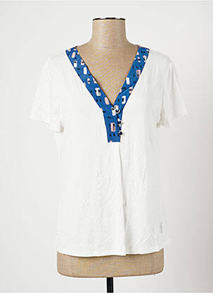 Top tissage jersey manches courtes blanc DIVAS femme