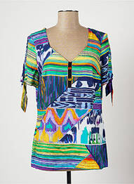 Blouse manches courtes manches courtes bleu LO! LES FILLES femme