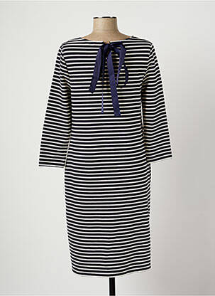 Robe mi-longue manches 3/4 manches 3/4 bleu MARIA BELLENTANI femme