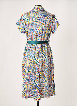 Robe mi-longue coupe fluide manches courtes vert MD'M femme