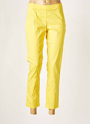 Pantalon 7/8 tissage popeline taille normale jaune ELEONORA AMADEI femme