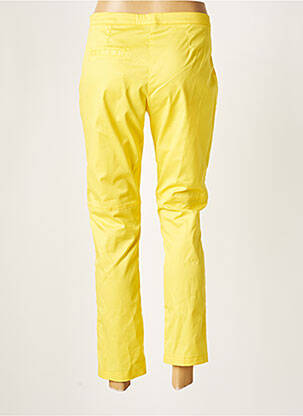 Pantalon 7/8 tissage popeline taille normale jaune ELEONORA AMADEI femme