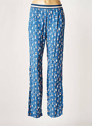 Pantalon droit tissage crêpe taille normale bleu DIVAS femme
