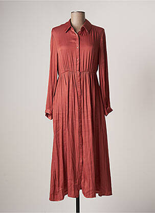 Robe mi-longue manches longues manches longues rose SEE U SOON femme