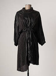 Robe mi-longue manches longues manches longues noir BSB femme